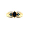 vintage Gouden ring met saffier en diamant 14 krt