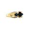 vintage Gouden ring met saffier en diamant 14 krt