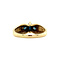 vintage Gouden ring met saffier en diamant 14 krt
