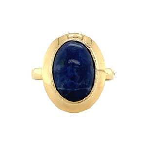 Golden ring with sodalite 14 kt
