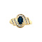 vintage Gouden ring met saffier en diamant 14 krt