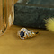 vintage Gouden ring met saffier en diamant 14 krt
