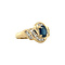 vintage Gouden ring met saffier en diamant 14 krt