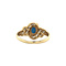 vintage Gouden ring met saffier en diamant 14 krt