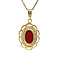 vintage Golden pendant with blood coral 14 kt