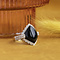 vintage Witgouden ring met onyx en diamant 14 krt