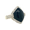 vintage Witgouden ring met onyx en diamant 14 krt