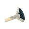 vintage Witgouden ring met onyx en diamant 14 krt