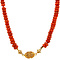 vintage Bloedkoraal collier met gouden sluiting 14 krt