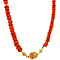 vintage Bloedkoraal collier met gouden sluiting 14 krt