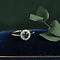 vintage Gold ring with sapphire and diamond 14 krt