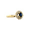 vintage Gold ring with sapphire and diamond 14 krt