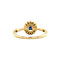 vintage Gold ring with sapphire and diamond 14 krt