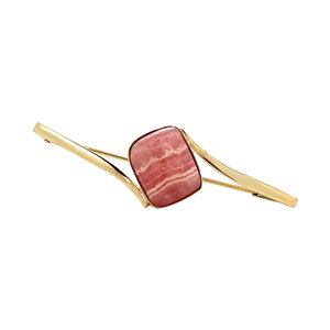 Gold brooch with rhodochrosite 14 krt