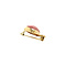 vintage Gouden broche met rhodochrosiet 14 krt