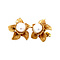vintage Gold flower stud earrings with pearl 14 carat