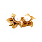 vintage Gold flower stud earrings with pearl 14 carat