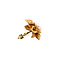 vintage Gold flower stud earrings with pearl 14 carat