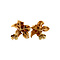 vintage Gold flower stud earrings with pearl 14 carat