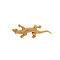 vintage Gouden salamander broche met kleursteen 14 krt