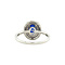 vintage White gold entourage ring with sapphire and diamond 18 kt