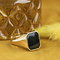 vintage Gouden zegelring met onyx 14 krt