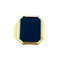 vintage Gouden zegelring met blauwe laagsteen 14 krt