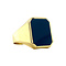 vintage Gouden zegelring met blauwe laagsteen 14 krt