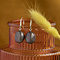 vintage Gouden oorhangers met bruin glas 14 krt