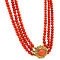 vintage Blood coral necklace with gold clasp 14 krt