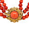 vintage Bloedkoraal collier met gouden sluiting 14 krt
