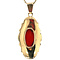 vintage Gold pendant with blood coral 14 kt