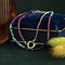 vintage Robijn, smaragd en saffier collier 14 krt