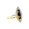 vintage Gold ring with sapphire and diamond 14 krt