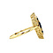 vintage Gold ring with sapphire and diamond 14 krt