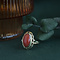 vintage Gouden ring met bloedkoraal 14 krt