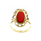 vintage Gouden ring met bloedkoraal 14 krt