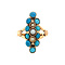 vintage Fantasy ring with turquoise and pearl 12 carat