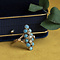 vintage Fantasie ring met turkoois en parel 12 krt