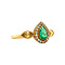 vintage Gold ring with moissanite, emerald and diamonds 18 krt