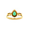 vintage Gold ring with moissanite, emerald and diamonds 18 krt