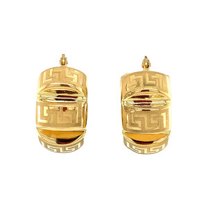 Golden fantasy hoop earrings 18 kt