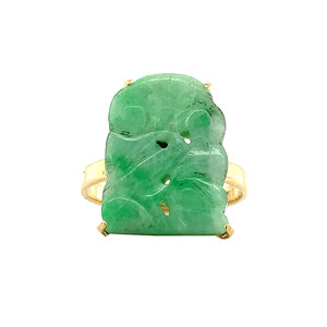 Gold ring with jade 14 ct