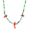vintage Emerald necklace with blood coral 14 krt