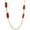 vintage Golden bead necklace with carnelian 14 kt