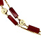 vintage Golden bead necklace with carnelian 14 kt