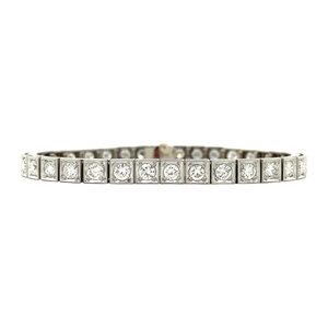 White gold tennis bracelet with diamonds 14 krt