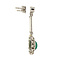 vintage Platina entourage oorhangers met smaragd en diamant 950