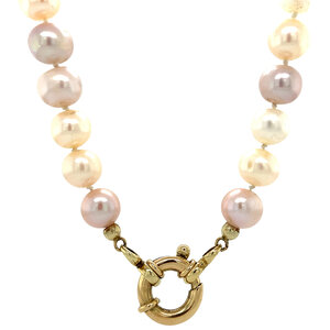 Pearl necklace with gold clasp 14 krt