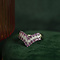 vintage Gouden ring met  robijn en diamant 14 krt